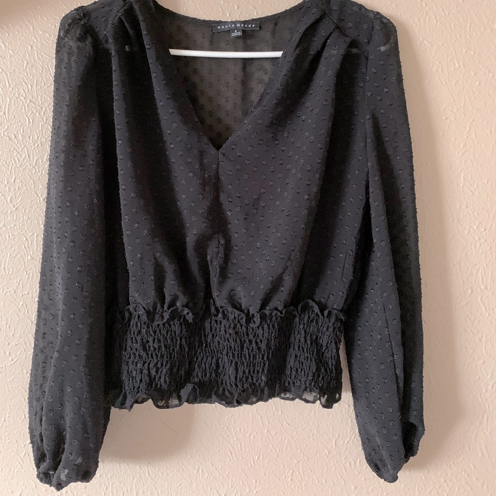 Black sheer blouse